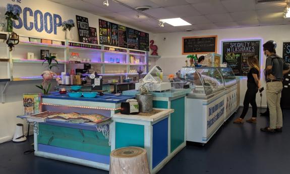 The bright, beachy interior of The St. Augustine Scoop on San Marco.