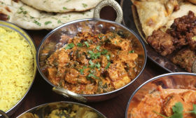 An assortment of Indian food dishes