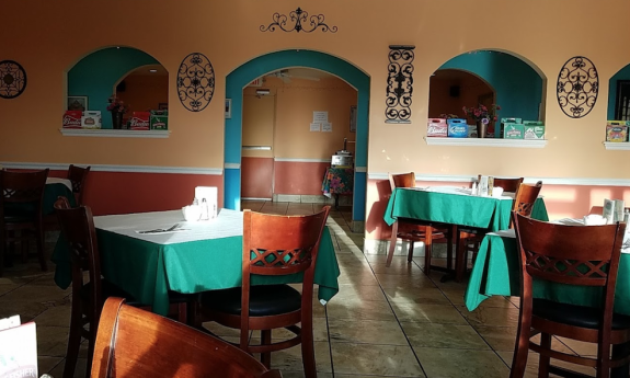 The inside dining area of the restaurant