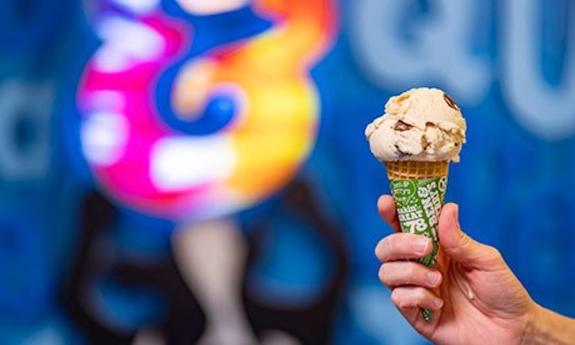 Ice cream cone at Ben and Jerry's in St. Augustine, Fl 