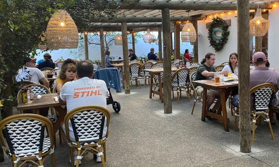 Patio dining at the Taberna del Caballo in St. Augustine.