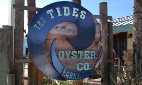 The sign at Tides Oyster Co. and Grill in St. Augustine.