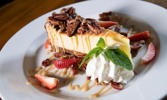 Uptown Swinery's house made cheesecake on San Marco in St. Augustine.