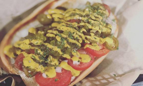 Loaded Hot Dog at Weenie Panini in St. Augustine, Fl 