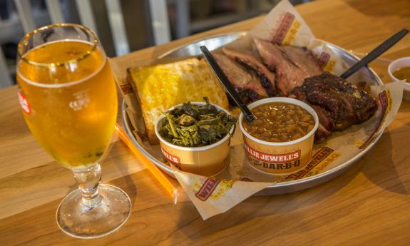 Barbeque platter with sides from Willie Jewell's Old School Bar-B-Q