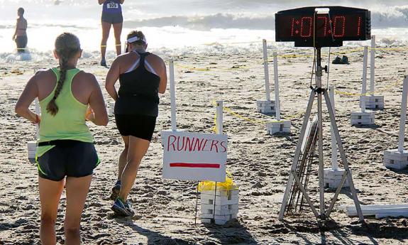 Participants in the Endless Summer 10K run at Anastasia State Park.