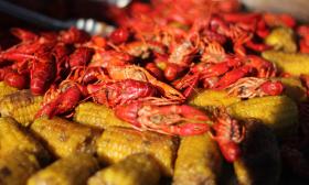 Crawfish and potatoes ready for those attending the St. Augustine Lions Spring Festival. Photo by Madi Mack.