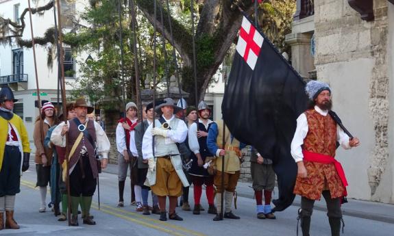 Here, reenactors participate in Searles Raid in St. Augustine.