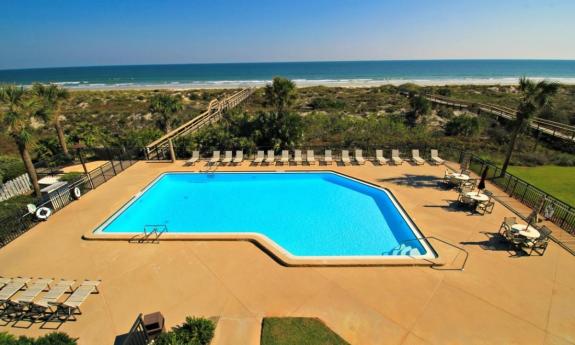 Coastal Realty outside pool view in St. Augustine, FL. 