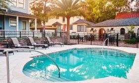 The pool and patio at the Collector Luxury Inn provide privacy just minutes from downtown St. Augustine.