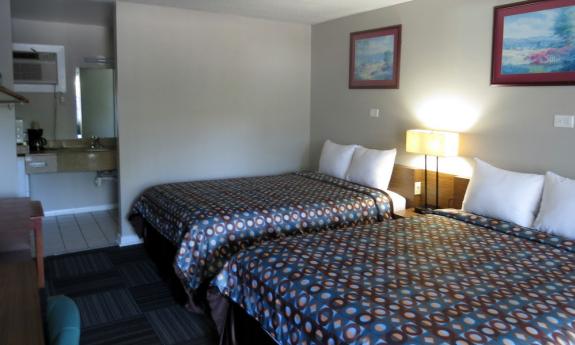 One of the rooms with two queen beds at the Eonomy Inn on San Marco in St. Augustine.