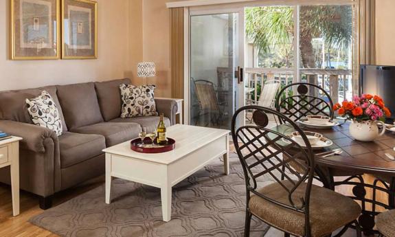 The comfortable living space boasts water views of the marina and the Intracoastal Waterway.