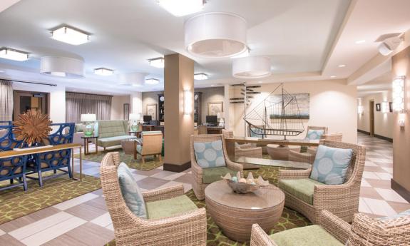 The inviting lobby at the Sebastian Hotel, A Member of Radisson Individuals in St. Augustine.