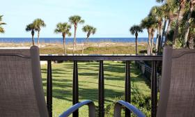 Beach view from balcony at La Fiesta Ocean Inn & Suites 