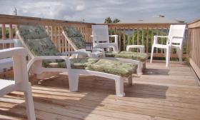 The rooftop viewing deck is the perfect spot to relax and enjoy the sea breeze.