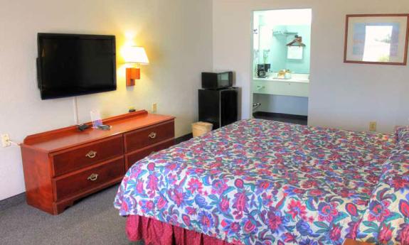 The King room at the Regency Inn & Suites in St. Augustine Beach.