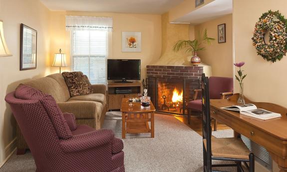 The living room of The Cottage, a downtown vacation rental available through the St. Francis Inn in St. Augustine.