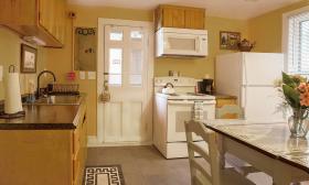 The kitchen in The Cottage, a downtown vacation rental available through the St. Francis Inn in St. Augustine.