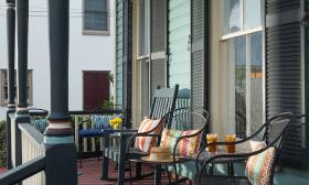 The porch of Sailor's Rest, a downtown vacation rental available through the St. Francis Inn in St. Augustine.