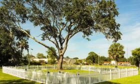 St. Augustine's Southern Oaks Inn offers a fully fenced-in dog run and lots of shady areas to relax outdoors.