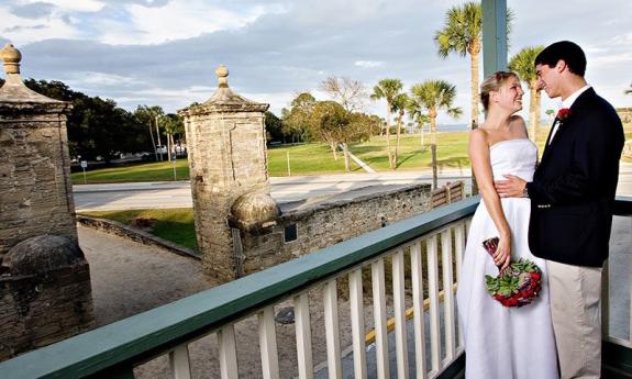 Guests can enjoy the view of the Castillo and the old City Gate from the St. George Inn.