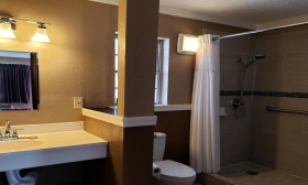 Sunset Inn bathroom located in St. Augustine, Florida. 