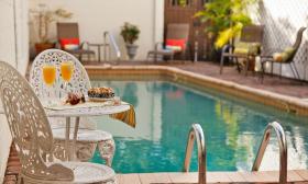 Catch some rays by the pool at the St. Francis Inn in the nation's oldest city. 
