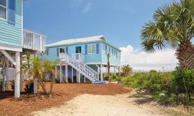 An exterior view of one of the beachside cottages at Beachcomber.