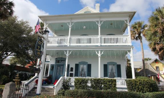 Front entrance of Bayfront Westcott House in St. Augustine, Florida