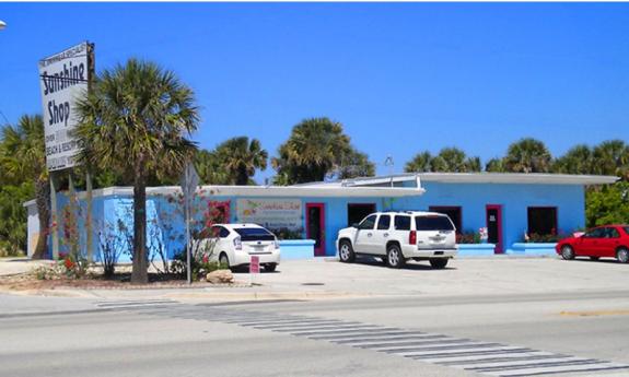 The bright exterior at the sunshine shop is hard to miss