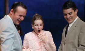 Micah Laird as Scotty; Daphne Moore as Edna; and Austin Moore as Bud in “Sweet Bird of Youth” at the Limelight Theatre. Contributed photo
