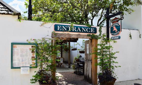 Taberna del Caballa outside seating and entrance from St. George Street