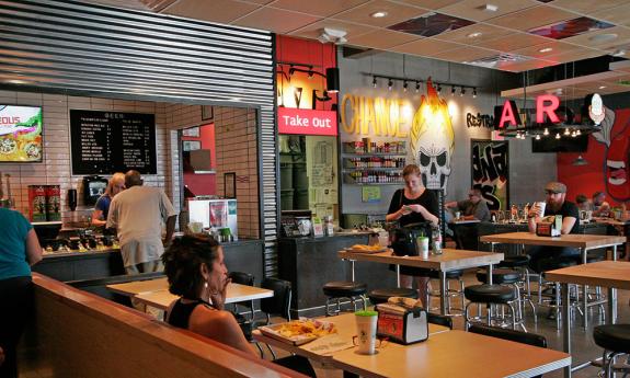 The interior of the Tex-Mex restaurant