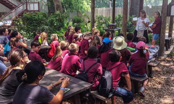 Ancient City Tours school group at the Colonial Quarter in St. Augustine, Florida.