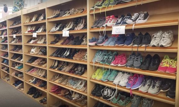 Shoes for sale at the Alpha-Omega Thrift Store in St. Augustine.