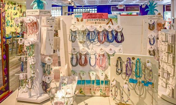 Jewelry on display at Artsy Abode in St. Augustine, Florida.