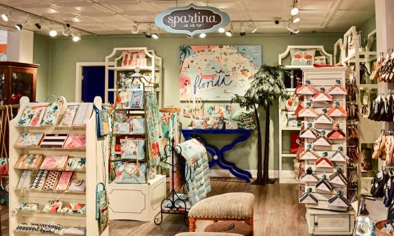 Gifts, clothing, and Florida-style goods on display at Artsy Abode in St. Augustine, Florida.