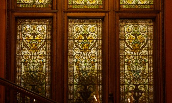 The Bacchus stained-glass windows at Flagler College in St. Augustine.