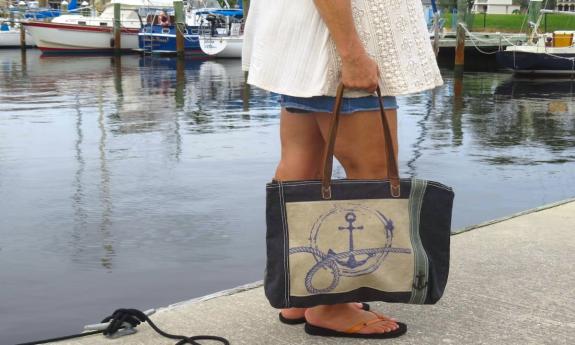 St. Augustine's Beach Puppy Surf & Sand tote goes for a boat ride.