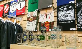 Beerhammer's in St. Augustine, Florida, offers pint glasses and t-shirts aplenty.