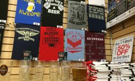 More pint glasses and more t-shirts at Beerhammer's in St. Augustine, Florida.