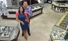 Robert and Nicole, the owners of Blue Water Jewelers in St. Augustine.