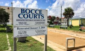 Bocce courts sit on the property for those wanting to play a few games