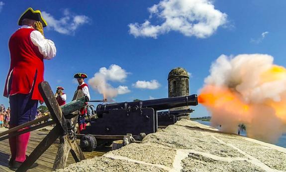 A daytime cannon demonstration