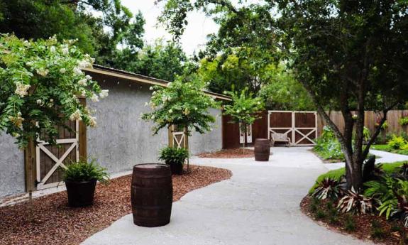 Outdoor walkways around the Carriage House in St. Augustine.