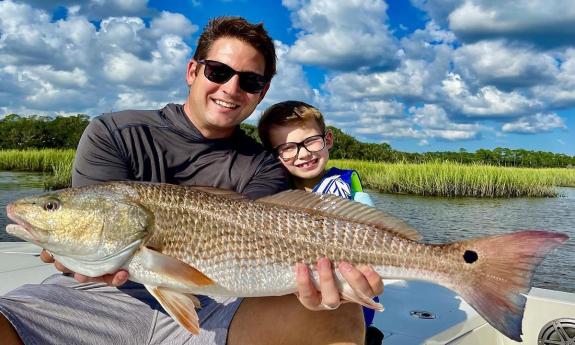 A father and son charter on the St. Augustine waters.