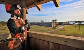 Gaze over the top of the watchtower and watch an interactive model that shows you the changing bay front over 450 years of St. Augustine's existence! 