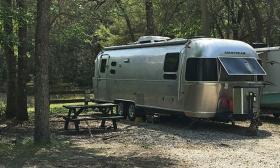 Compass RV Park has four vintage trailers on site, available to rent on a nightly or weekly basis.