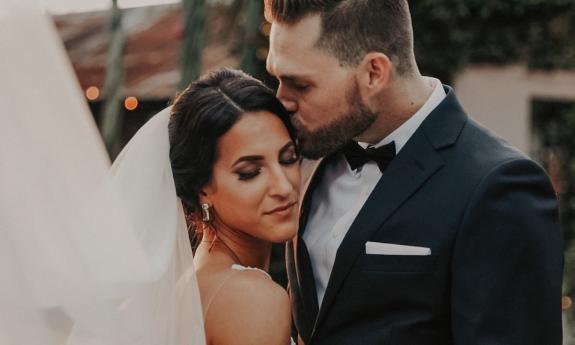 Corey McDonald Photography caputres the bride and groom at a St. Augustine wedding.