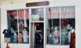 The entrance to the Cotton Collection on St. George Street in St. Augustine, Florida.